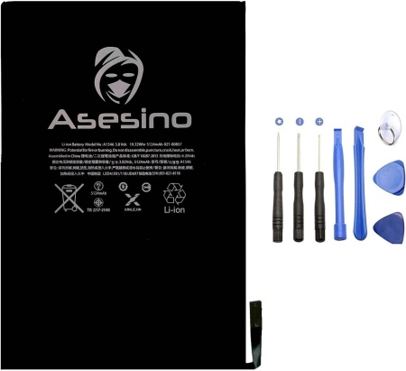 Set baterie cu accesorii de montaj pentru iPad Mini 4 Asesino, negru/albastru