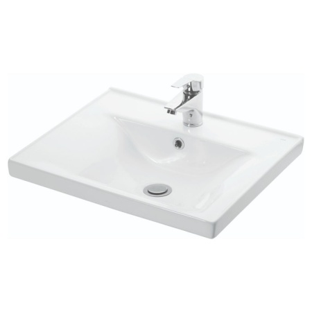 Set Baza si lavoar GN0971 suspendat si Oglinda Celine - 70 cm, alb