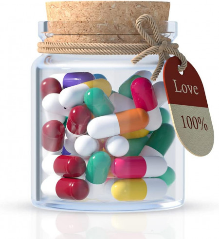 Set borcan cu 25 capsule pentru mesaje Amycute, sticla/plastic/hartie, multicolor, 9 x 3 x 10 cm - Img 1