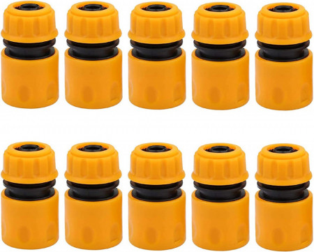 Set de 10 conectori pentru furtun YUNSTK, plastic, negru/portocaliu, 5,5 x 3,5 cm