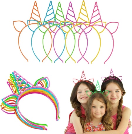 Set de 12 bentite pentru copii Shengruili, model unicorn, plastic, multicolor, 12,7 cm