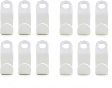 Set de 12 carlige pentru umerase Finelnno, plastic, alb, 5,5 x 2 x 1 cm