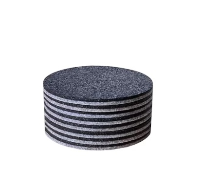 Set de 12 naproane pentru pahare, pasla, gri, 11 cm