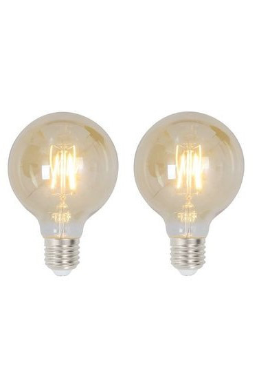 Set de 2 becuri Mendota, LED, metal/sticla, 9.5 x 13.5 cm, 4w - Img 1