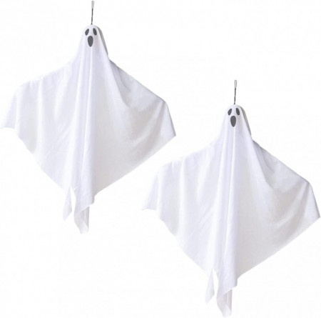 Set de 2 fantome Buwenbuwen, textil, alb, 60 x 65 cm - Img 1