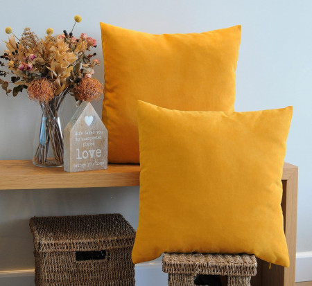 Set de 2 fete de perna decorative LIBERTAD, poliester, galben, 45 x 45 cm