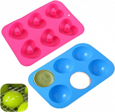 Set de 2 forme pentru prajituri KeepingcooX, silicon, roz/albastru, 28.5 x 16.5 x 3.5 cm / 26.5 x 18 x 3.5 cm - Img 1