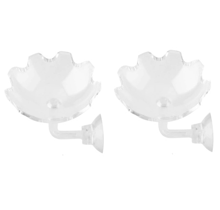 Set de 2 hranitoare pentru vietatile din acvariu Sprießen, acril/silicon, transparent, 3 x 3 x 6 cm