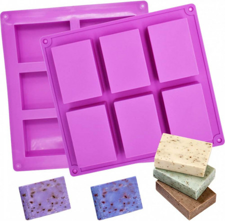 Set de 2 matrite de sapun SIMUR, silicon, violet, 23 x 21,3 cm - Img 1