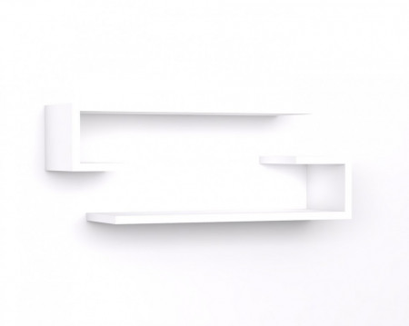Set de 2 rafturi de perete Eldo, alb, 15 x 60 x 20 cm - Img 1
