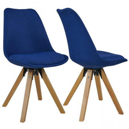 Set de 2 scaune Lauri, maro/albastre, 82 x 49 x 51 cm - Img 1