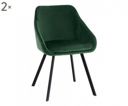 Set de 2 scaune Monza, catifea verde - Img 1