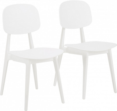 Set de 2 scaune Smilla, alb, 43 x 49cm - Img 1
