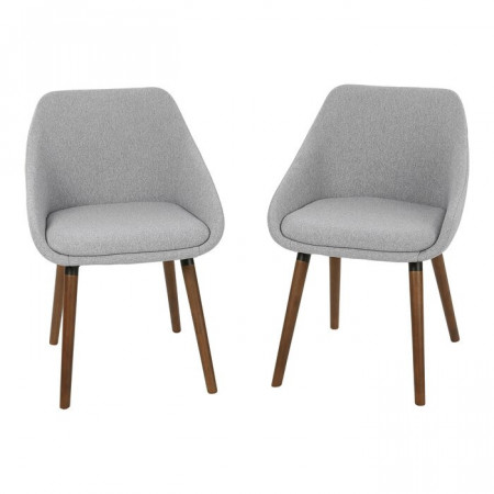 Set de 2 scaune tapitate Raylan, gri, 77,5 x 51,5 x 55,5 cm - Img 1