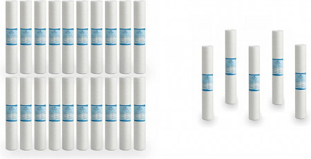 Set de 25 filtre pentru apa Bellerophon, polipropilena, alb, 1 micron 50,8 cm h - 6,2 cm W