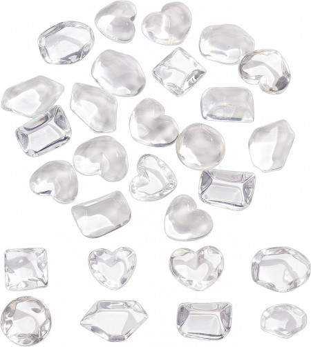 Set de 32 pandative pentru creeare bijuterii NBEADS, rasina, transparent