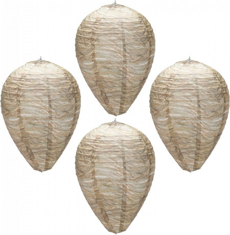 Set de 4 capcane pentru viespi GLAITC, hartie, natur, 22 x 28 cm