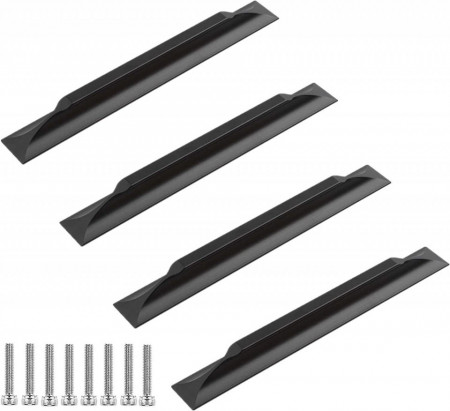 Set de 4 manere pentru mobilier KMERCE, aluminiu, negru, 96-150 mm - Img 1