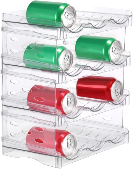 Set de 4 organizatoare pentru sticle Annhua, plastic, transparent, 48,2 x 27,4 x 35,8 cm