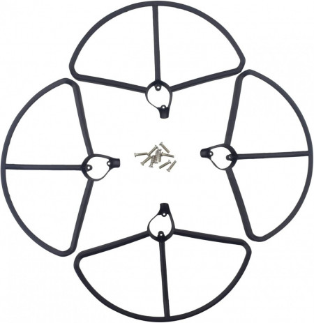 Set de 4 protectii pentru amortizoare drona Hubsan H501S RC Quadcopter ZYGY, plastic, negru - Img 1