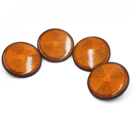 Set de 4 reflectoare pentru motociclete/scutere Sourcingmap, plastic/metal, portocaliu/negru, 7 x 56 mm