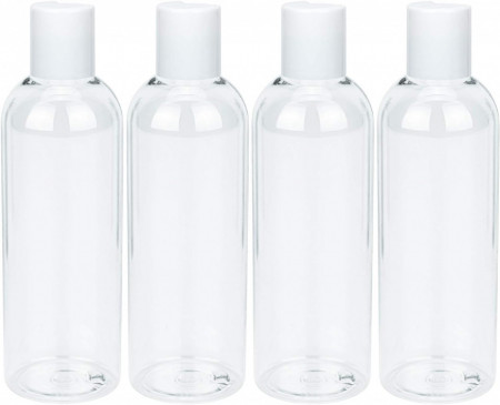 Set de 4 sticlute cu capac Copackr, PET, transparent/alb, 100 ml