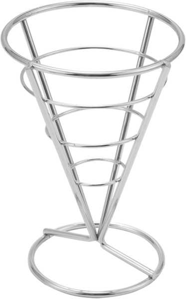 Set de 4 suporturi pentru cartofii prajiti Wanjorlay, metal, argintiu, 14 x 10 cm