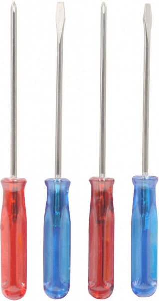 Set de 4 surubelnite HEIGOO, rosu/albastru, plastic/metal, 18 cm