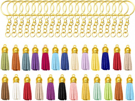 Set de 40 accesorii pentru pandantive/cercei Sunmozi, metal/piele intoarsa, multicolor
