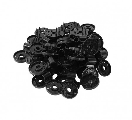 Set de 40 cleme pentru prelata/panza YeahBoom, plastic, negru, 10,5 x 3,8 cm