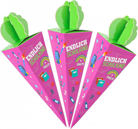 Set de 5 conuri pentru surprize copii Anyunkey, carton, multicolor, 8 x 32 cm