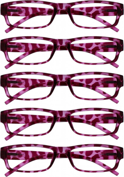 Set de 5 perechi de ochelari de vedere Opulize, roz, marimea 3.5