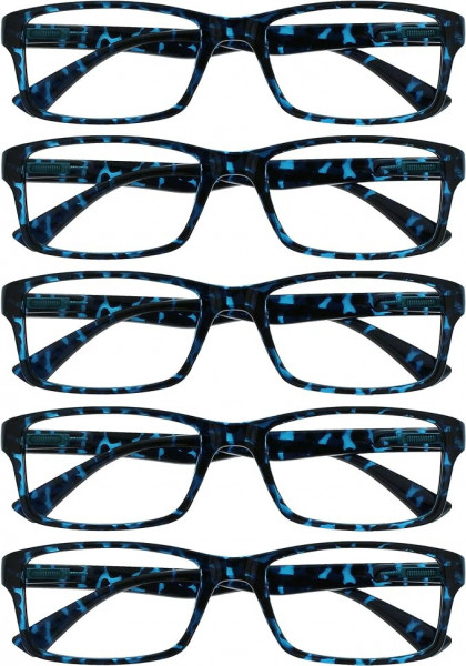 Set de 5 perechi de ochelari pentru citit Opulize, albastru, +1.00