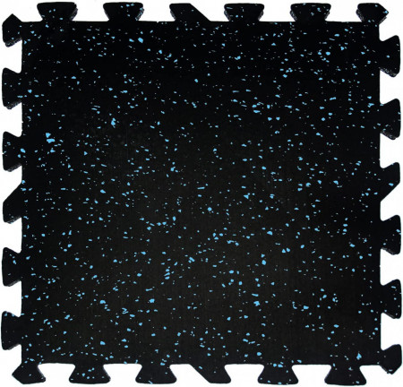 Set de 6 covorase interconectate Nisorpa, cauciuc, negru/albastru, 48,5 x 48,5 cm - Img 1