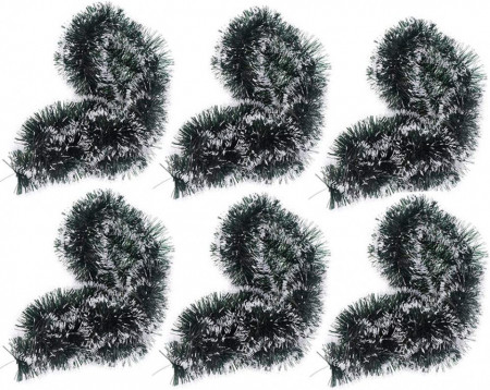 Set de 6 ghirlande pentru Craciun Hpamba, plastic, verde/alb, 2 m x 9 cm