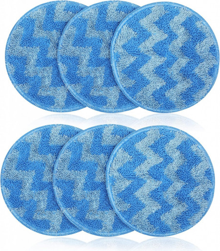 Set de 6 tampoane pentru mopul Dyson Foinwer, microfibra, albastru, 16 x 16 cm