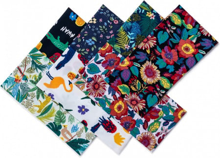 Set de 7 patch-uri ALaPon, bumbac, multicolor, 50 x 50 cm