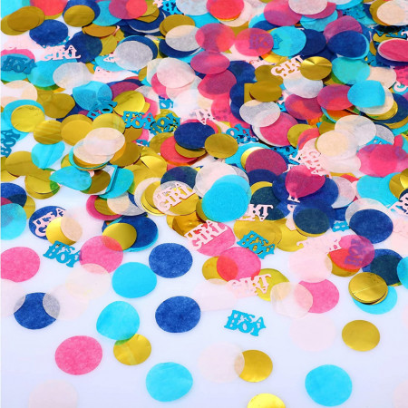 Set de confetti pentru dezvaluirea sexului Kasyat, PVC, multicolor
