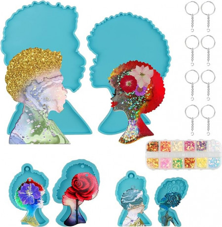 Set de creatie cu matrite si sclipici pentru decoratiuni GUIFIER, silicon, multicolor, 26 piese