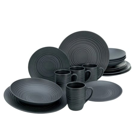 Set de vase Creatable, ceramica, negru, 16 piese