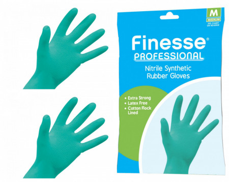 Set Family 12 perechi mănuși Finesse Professional, cauciuc nitril sintetic, bleu - Img 1