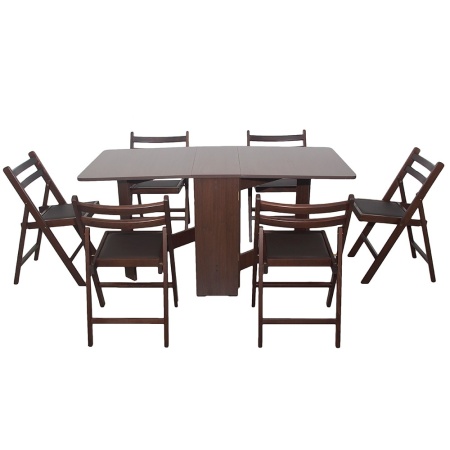 Set masa plianta MD1 cu 6 scaune pliante, wenge