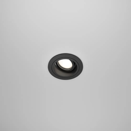 Spot mobil incastrat Maytoni Atom, 1xGU10, negru, rotund, IP20