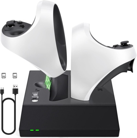 Statie de incarcare pentru controllere PS VR2 Lampelc, plastic, negru