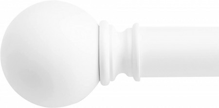 Tija cu accesorii si terminale rotujite pentru perdea NICETOWN, alb, aluminiu, 122-218 / 2,5 cm - Img 1