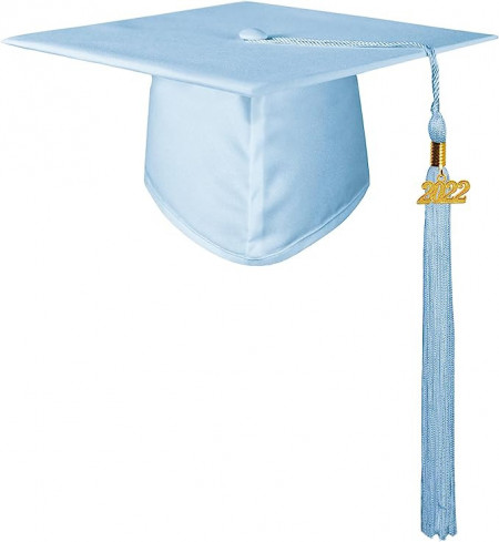 Toca absolvire GraduationMall, poliester, albastru deschis/auriu, 23 x 23 cm