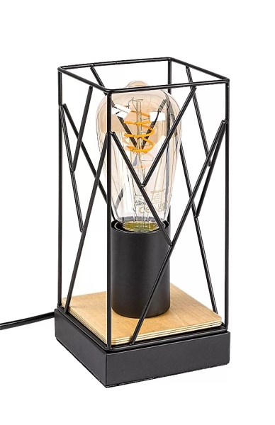 Veioza Rabalux Boire, 1xE27, lemn natur-negru, ON-OFF