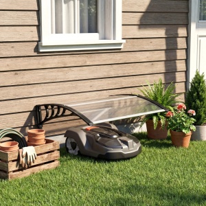 Acoperis exterior pentru masina de tuns iarba Re-Bloom, metal/PC/aluminiu/PP, 100x81x43 cm, impermeabil, protectie UV30+, alb/negru - Verificat A · Re-Bloom - Img 3