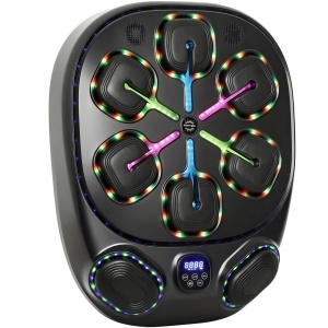 Aparat de box muzical Re-Bloom, spuma PU/ABS/EVA, 61x48x11 cm, 9 moduri, LED RGB, Bluetooth, cablu Type-C 2m, negru - Verificat A · Re-Bloom