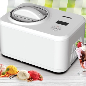 Aparat de inghetata Heinner Glace HICM-150WHYG, Putere 150W, Capacitate bol 1.5L, Compresor incorporat, Display LED, Timer, Alb - Img 2